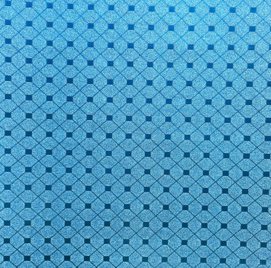 Blue Checkers Glitter Paper