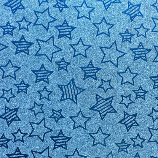 Blue Star Glitter Paper