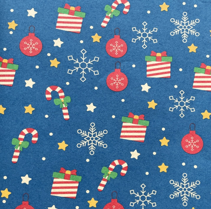 Christmas Gifts Candy Canes On Blue