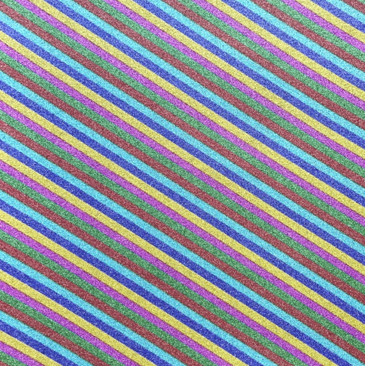 Colorful Stripes Glitter Paper