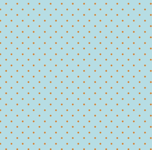 Copper Printed Dots on Blue