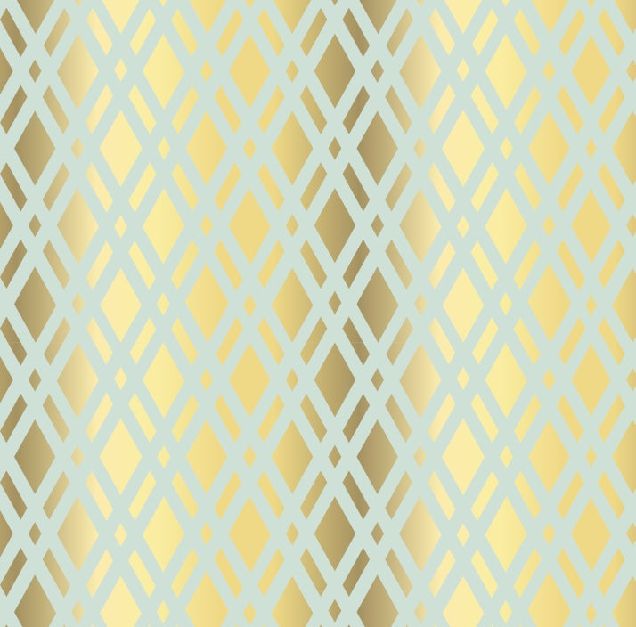 Gold Foil Triangles on Aqua