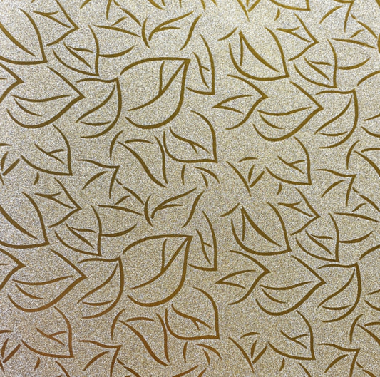 Gold Leaves Glitter Paper