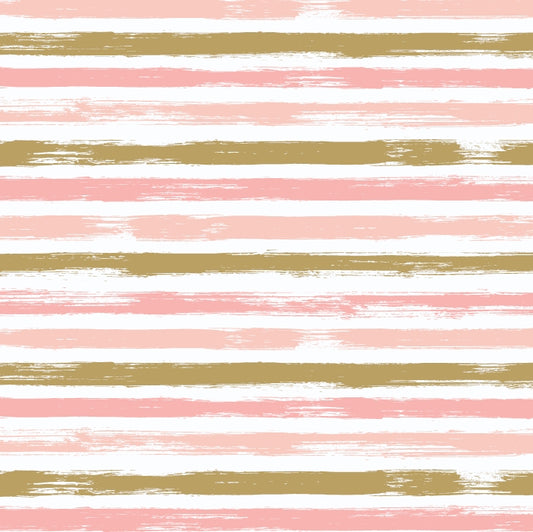 Pink & Gold Printed Stripes