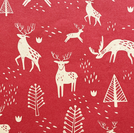 Red Forest with Deer
