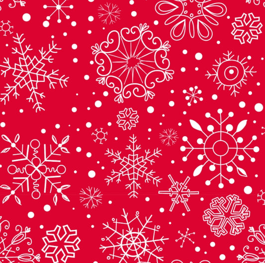 White Snowflakes On Red