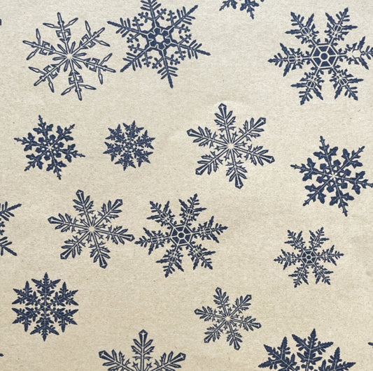 Blue Snowflakes On Kraft